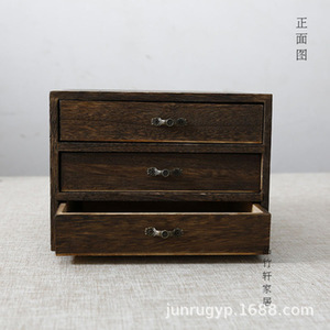 Caja de Té de Madera de Paulownia Quemada, 23x22.5x16.5cm, Tres Capas con Tapa, Almacenamiento de Té, Empaque de Regalo - Product Image 4