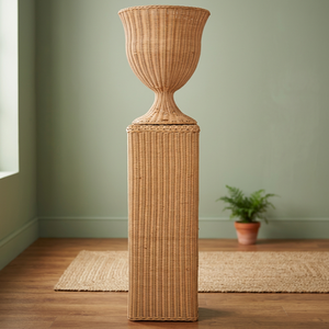 Maceta de cerámica grande con diseño Art Deco, jarrón de mesa de bambú para plantas verdes de Interior para el hogar, hidroponía, esmalte mate - Product Image 3