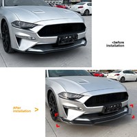 Nouveau Spoiler Avant pour Mustang MK6.5 2018-2023, Accessoire de Modification Extérieure en Noir Piano et Motif Fibre de Carbone OLIVER