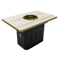Gril à gaz 120*80cm personnalisé Table rectangulaire pour barbecue en marbre pour barbecue restaurant