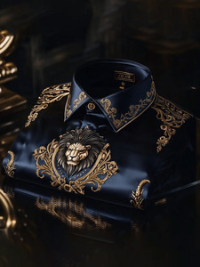 Camisa Casual de Alta Gama para Hombre, Colección de Lujo Ligero con Estampado Moderno, Blusa de Manga Larga con Tacto Suave para Verano - Product Image 2