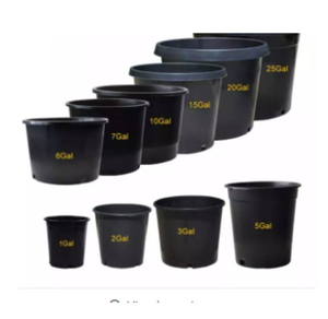 Wholesale Factory Supply Gallon Garden Pots Plastic Nursury Round Planter Plant Pots