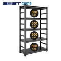 Étagère de rangement robuste à 5 niveaux en acier sans boulons, anti-rouille, réglable pour garage, sous-sol, entrepôt domestique