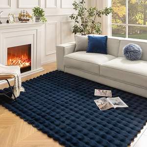 Alfombra de Piel Sintética de Conejo, Beige, 2x3 Pies, Suave y Esponjosa, Rectangular, para Sala de Estar, Dormitorio, Lavable a Máquina, Peluda, para Cuarto de Niños, 3D - Product Image 5