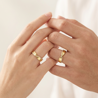 Anillos de Pareja de Lujo en Oro Amarillo Sólido de 18K con Diamantes Naturales, Engaste Pavé, Ajuste Cómodo, Joyería Fina Moderna y Minimalista