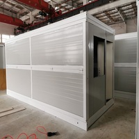 Maison conteneur pliable de 20 pieds, bureau modulaire préfabriqué, bâtiment en panneaux sandwich en acier, design moderne, durée de vie de 30 ans