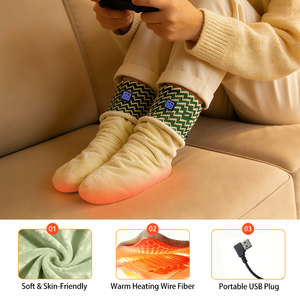 इनडोर समायोज्य पैर वार्मर यूएसबी हीटिंग जूते पैर गर्म मोजे - Product Image 4