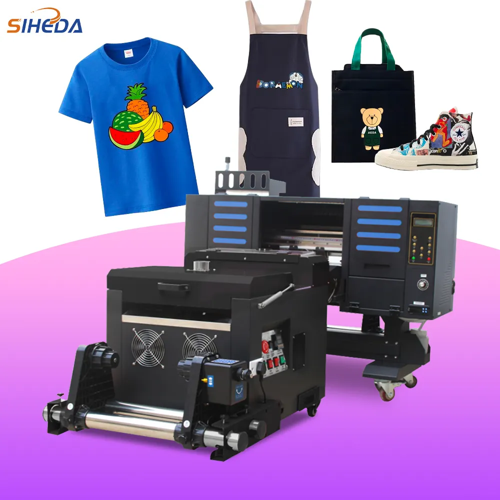 Siheda 6 color Roll to Roll Tshirt Dtf Printer XP600 I3200 Inkjet Fabric Printing Machine 30cm Impresora Dtf A3 Dtf printer