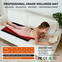 Tapis de luminothérapie rouge 660nm 850nm, 210 LED, grand panneau chauffant 850*380mm pour corps et mains, logo personnalisé, fourniture OEM directe usine