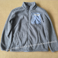 Veste polaire unisexe à fermeture éclair intégrale pour homme et femme, col montant, poche plaquée sur la poitrine, manteau en polaire Teddy, vêtement d'extérieur décontracté et thermique