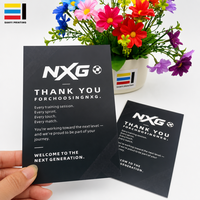 Carte de remerciement personnalisée imprimée sur carte noire avec impression à l'encre blanche, logo personnalisé, carte de vœux professionnelle à insérer pour l'emballage des produits