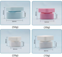 Crème pour le visage givrée mate à double paroi sans BPA vide pots en PP pot en plastique carré cosmétique avec couvercle