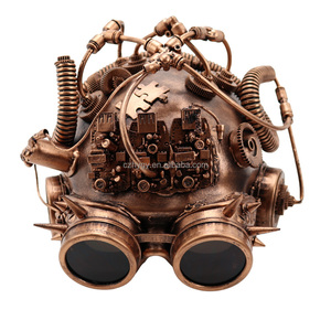 Hochwertige Steampunk Cyberpunk Style Voll gesichts roboter Gasmaske Spike für Halloween mit Brillen partys Horror Theme Kostüme - Product Image 2