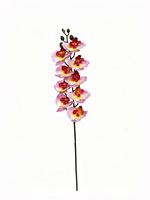 9 têtes d'orchidées artificielles Phalaenopsis avec feuilles, fausses fleurs d'orchidées pour la décoration de la maison, des mariages et des vases