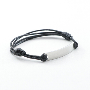 Pulsera de <span class=keywords><strong>la</strong></span> <span class=keywords><strong>amistad</strong></span> con grabado personalizado para hombre y mujer, brazalete de cuerda trenzada con frase inspiradora, barra de oro rosa, gran oferta - Product Image 2