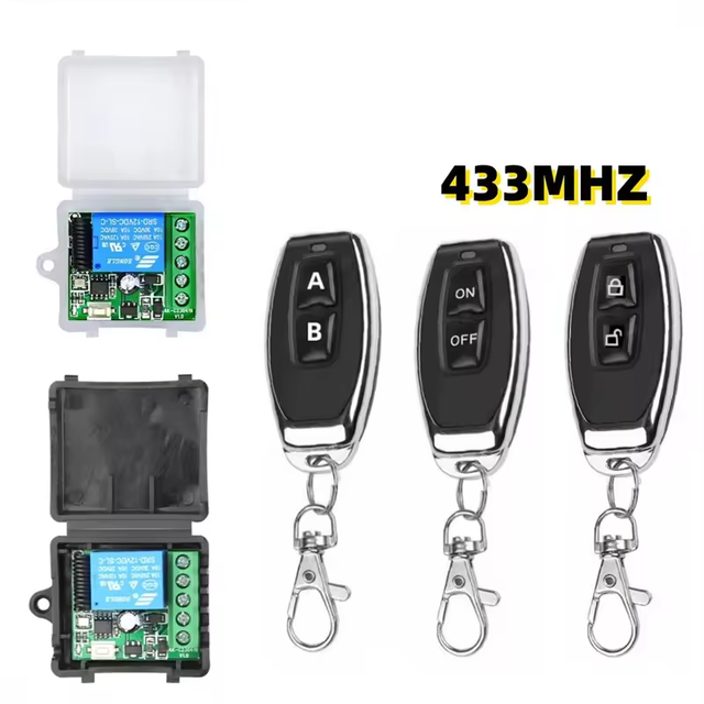 DC12V 1CH Relay Receiver Module Universal Wireless 315 433 MHz Remote Control RF Transmitter and Receiver Module