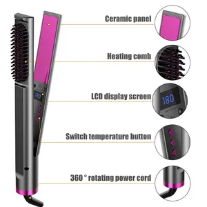 QXXZ Hot Sale 3-in-1 Professional Hair Straightener Hot Comb Heat Hair Curler For Home Salon Hair Tools Curling Iron