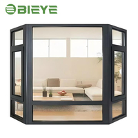 Ventanas Minimalistas de Doble Vidrio Templado, Resistentes a Huracanes, de Aluminio, para Jardín, para Villa