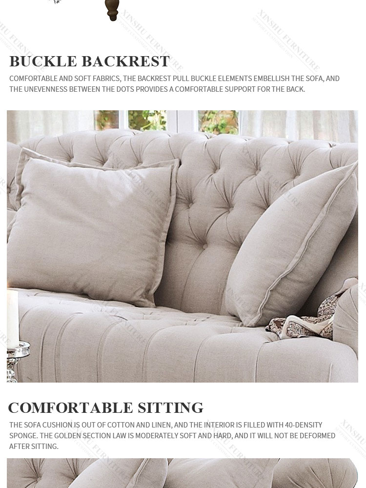 Nordic Style Fabric Sofa Modern Living Room L-shaped Sofa Technology Fabric High Rebound Sponge Sofa Home Set