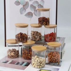 Hot-sản phẩm bán 8-Piece 12-ounce kín tre phủ kính gia vị lưu trữ <span class=keywords><strong>Jar</strong></span> bộ với double-layer tre Xoay Giá - Product Image 5