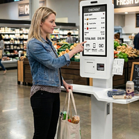 Terminal Punto de Venta (TPV) con Pantalla Táctil Android RK3566 de 21.5 y 27 Pulgadas, para Supermercados, con Báscula, Autoservicio, Pago, Pedidos, Impresora y SDK