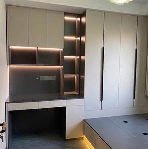 Armoire intégrée de Style minimaliste ensemble de chambre à coucher unité confortable tout-en-un armoire bureau Tatami lit maison école buanderie salle - Product Image 1