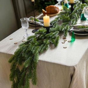 Meichuanghuui Pre illuminato ghirlanda di natale Norfolk steli di pino vero tocco decorazione per festa decorazione per la finestra della porta - Product Image 4