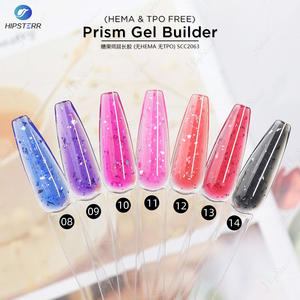 Gel Constructor de Uñas Prismático sin HEMA ni TPO al por Mayor, Gel de Extensión de Uñas de Color con Etiqueta Privada, Gel Constructor con Purpurina en Tarro - Product Image 3