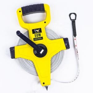 Cinta de fibra de vidrio de rollo abierto de apertura rápida y fácil con manivela metálica, carrete de medición de doble cara con pies y unidades de medida. - Product Image 4