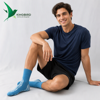 Taille personnalisée Chaussettes hospitalières jetables adultes antidérapantes Motif de points anti-dérapant et antibactérien
