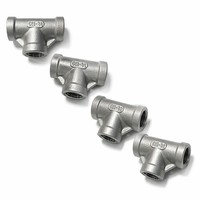Raccords de tuyauterie en acier inoxydable 304, té égal BSPP BSPT, triple filetage femelle 1/8 1/4 3/8 pouce, surface lisse, tête hexagonale, classe 150