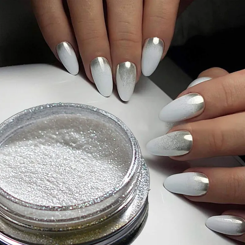 Chrome Pearl Shell Powder Nail Art Glitter Pigment Powder Nail Wholesale White Pearl Chrome Powder Nails