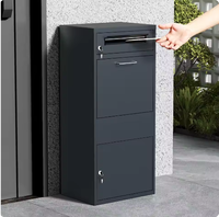 Boîte aux lettres extérieure autoportante en métal, étanche, antivol, à 3 niveaux, avec serrure à clé et finition thermolaquée