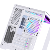 Lovingcool Mid Tower Desktop Panoramic Tempered Glass PC Casing CPU Cabinet MATX Cooling Gaming Computer Case with LCD Screen