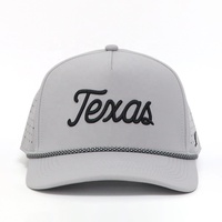 Gorras Deportivas de Nylon de Secado Rápido con Bordado 3D Personalizado al por Mayor, Gorras de Golf con Orificios Cortados con Láser, Visera Precurvada y Cierre a Presión