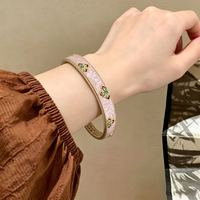 Gelang dan Cincin Enamel Gaya Tradisional Cina Baru - Aksesori Vintage Bergaya Etnis Awan Keberuntungan Gaya Kuno