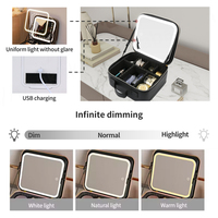 Trousse de maquillage cosmétique portable personnalisée avec miroir de bureau à LED Organisateur de voyage Trousse de maquillage étanche