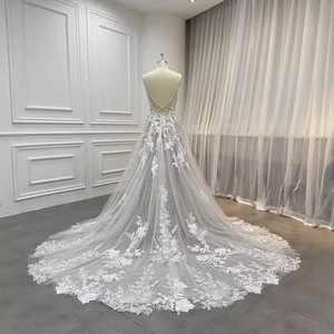 <span class=keywords><strong>Robe</strong></span> de mariée de <span class=keywords><strong>printemps</strong></span> de luxe pour princesse Noble paillettes étoilées dos nu avec broderie d'appliques de perles élégantes de Style classique - Product Image 4
