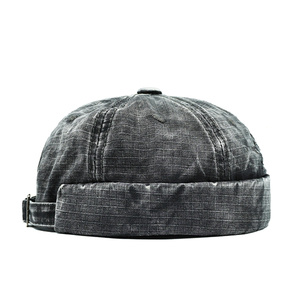 Vintage Street Letter Stickerei Beanie Hüte Retro verstellbare Stern Spleißen randlose Kappen gewaschene Farbe Docker Cap ohne Visier - Product Image 4