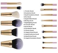 Kit de pinceaux et brosses de maquillage rose, accessoires professionnels, pour application de fond de teint, ensemble de 7, 10 ou 15 pièces, OEM, livraison gratuite pour échantillons