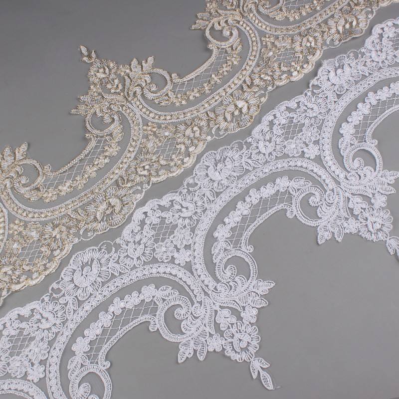 New Design Gold Car Bone Embroidery Lace Trimming Home Textile Accessories For Dress Clothing Decoration