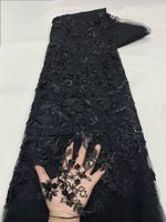 NI.AI 2026 Nouveau Tissu en Dentelle de Tulle Perlé à la Main et Brodé de Paillettes, Maille de Luxe Premium pour Robes de Mariage et de Soirée Africaines Asoebi