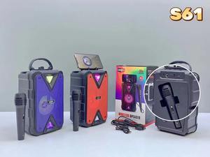 جديد للتجارة الخارجية مكبر صوت أزرق/أسنان مربع للرقص مع ميكروفون محمول مكبر صوت صغير في الهواء الطلق كاريوكي S61 - Product Image 2