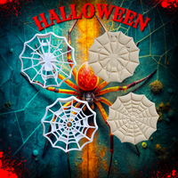 Cetakan Kue Kering Tema Jaring Laba-laba Halloween, Alat Pencetak Fondant, Pencetak Kue 3D