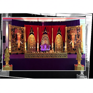 Escenario Dorado Tallado para Bodas Reales, Conjuntos de Decoración para Escenarios de Boda, Panel de Escenario para Bodas Indias, Decoración para Eventos en Australia y EE. UU. - Product Image 1
