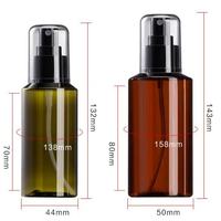 Bouteille en plastique à épaule diagonale verte, marron, transparente de 100 ml, 150 ml, 200 ml, flacon pulvérisateur à couvercle intégral, flacon vide pour sous-conditionnement de lotion