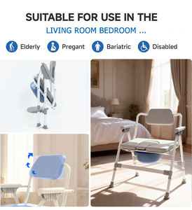 Silla de Inodoro Bariátrica de 800 LBS con Asiento Extra Ancho de 56 cm, Respaldo Abatible Patentado, Silla de Inodoro Plegable Resistente para <span class=keywords><strong>Personas</strong></span> <span class=keywords><strong>Mayores</strong></span> - Product Image 4