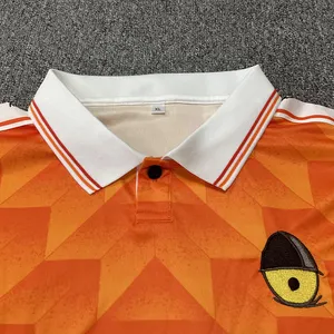 Op Maat Gemaakte Gesublimeerde Borduurwerk Klassieke Voetbal Poloshirts Retro Voetbal Jersey Uniform