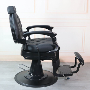 Sillón de Barbería de Diseño Moderno, con Bomba Hidráulica Resistente, Ergonómico, Ajustable, Reclinable y Giratorio, de Cuero - Product Image 5