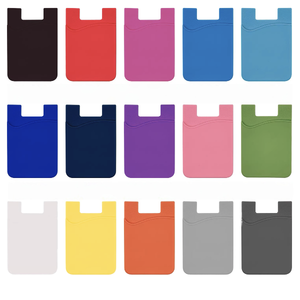 Fashion Portable Custom Logo Printed 3M Adhesive Credit <b>Id</b> Card <b>Holder</b> Silicone Rubber Cell Phone Wallet Case for Phone - Product Image 1